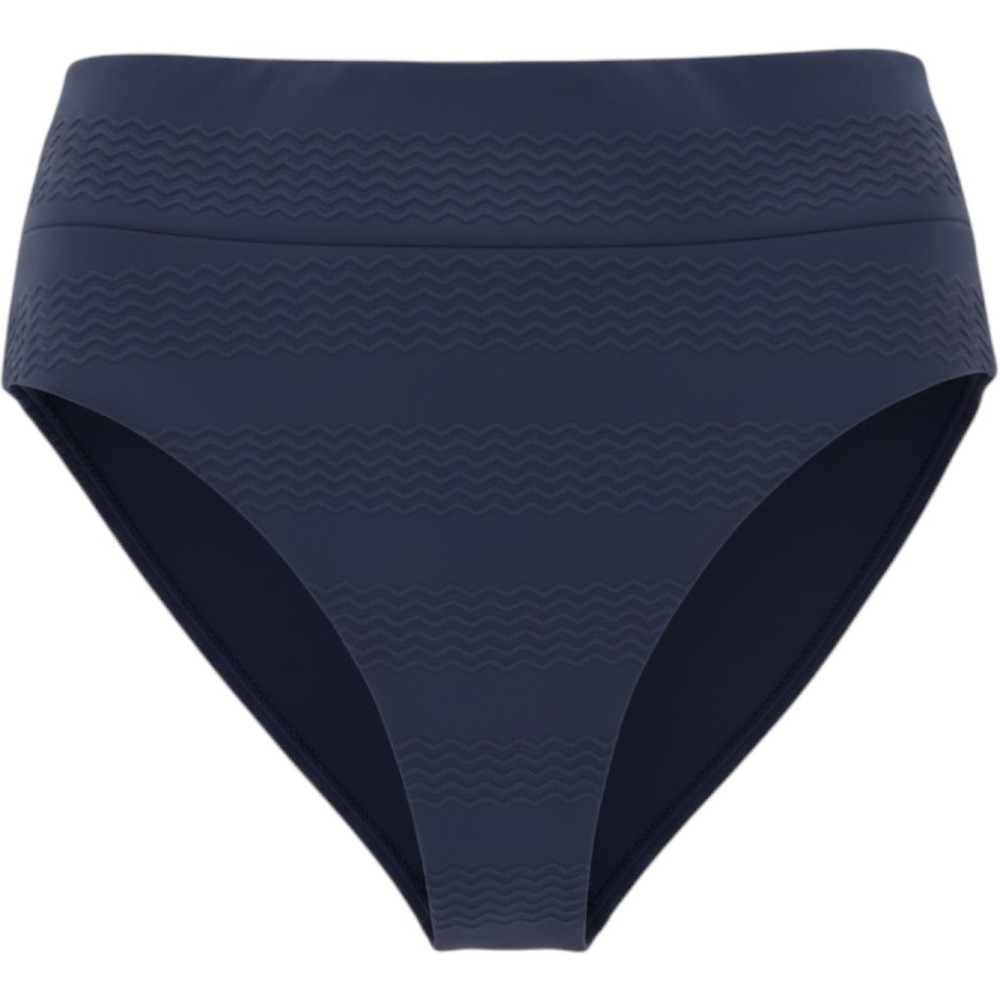 Aerie Womens Bikini Bottoms M Blue High Cut Cheeky Wavy Textured New with Tags